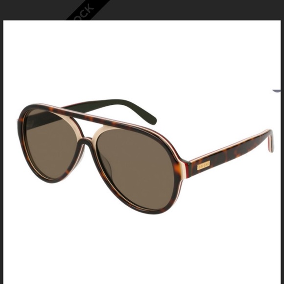 Gucci Brown Aviator Sunglasses with Double Bridge - Picture 1 of 14